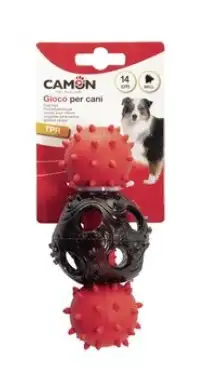 Camon игрушка для собак гантель из ТПР с бубенчиком, красная