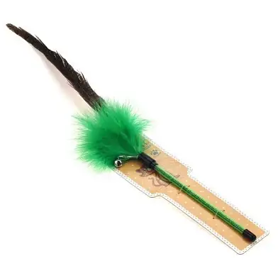 Homecat игрушка для кошек дразнилка с перьями на пружине с колокольчиком