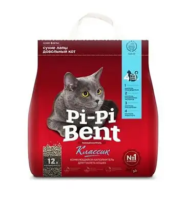 Pi-Pi-Bent комкующийся наполнитель для кошек в пакете classic