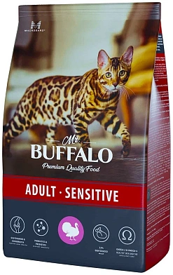 Mr.Buffalo SENSITIVE сухой корм для кошек, индейка