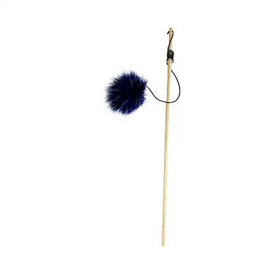ZOOexpress игрушка для кошек удочка экоLine деревянная с помпоном